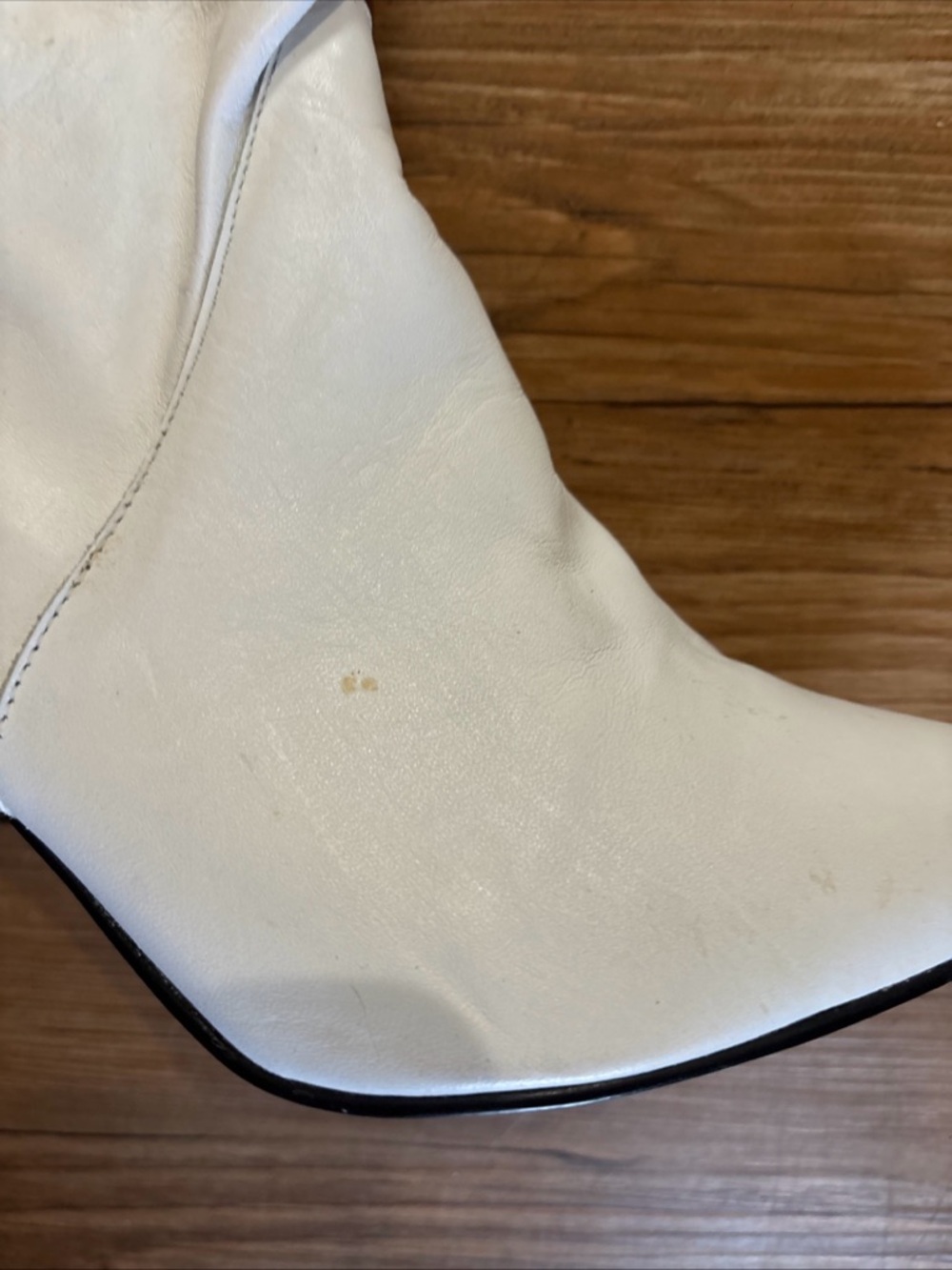 Vintage Dolcis white leather thigh boots Toy lace up back size 9M - Picture 3 of 16